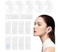 600 Pieces Disposable Ear Covers for Shower Ear Protectors for Shower Ear Caps for Shower Waterproof Ear Covers Clear Plastic for Adults Women Men Salon Bathing Hair Dye
