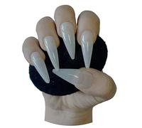 600 Pieces Extra Long Stiletto Straight Pointed Full Cover NATURAL Press On Acrylic False Nails Tips - Professional Salon & Home Use.