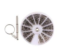 600 Pieces Eyeglass Screws Nuts Kit with Micro Screwdriver Watches Repair Tool Kit