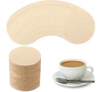 600 Pieces of Coffee Filters, Round Disposable Coffee Filters, Original Coffee Filters, Espresso Machine Coffee Filters, Kraft Paper Filters for Filter Coffee Makers (Wood Color)