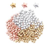 600 Pieces of Star Spacer Beads, DIY Five-Pointed Star Perforated Beads, Jewelry Making kit, Suitable for DIY Bracelets, Necklaces, Earrings, Pendants (Gold, Silver, Rose Gold)