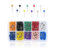 600 Pieces Push Pins Map Pins with Colored Head Map Tacks with Point Assorted Colors Stainless Steel Small Round Head Marking Pins for Bulletin Cork Board Fabric Craft DIY Office Home (10 Colors)