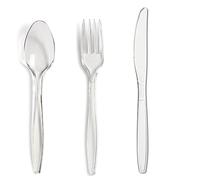 600 Pieces Reusable Heavy Duty Clear Mixed Cutlery Set | Includes 200 Forks 200 Knives 200 Spoons | Washable BPA Free Tableware and Dinnerware | Birthday Parties Buffets Picnics BBQ's Weddings