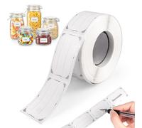 600 Pieces Self Adhesive Jar Labels, 30 x 50 mm Jam Jar Labels, Freezer Label Stickers, Waterproof Food Label Stickers with Easy-to-Write Surface for Kitchen, Freezer Food Containers & Bottles