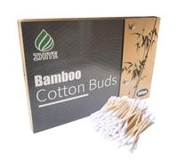 600 pk Bamboo Cotton Buds (6 x 100) by ZHIYE, 100% Biodegradable Cotton Swab wit