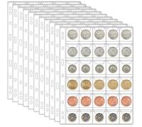 600 Pockets Coin Sleeves 20 Sheets Coin Holders for Collectors Plastic Coin Protectors Pages Collection Supplies for Binder with Standard 9 Holes (30 Pocket)