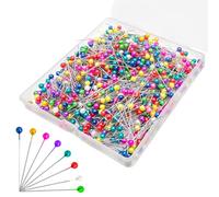 600 Sewing Pins,Pins Sewing,Sewing Clips for Fabric,Sewing Pins Dressmaking,Dress Making Pins, Loose Cover Pins,Fabric Clips Sewing,Fabric Pins with Color Glass Ball Head for Dressmaking and Fabric