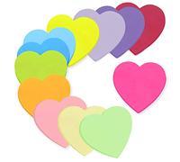 600 Sheet Super Sticky Notes, 12 Colors - Love Shape (70x70mm) for Office, Home, School & Refrigerator