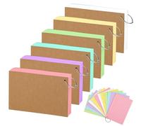 600 Sheets Colored Index Cards with Rings - A6 Size Double-Sided Ruled&Blank Index Cards Lined Note Cards for School Office Supplies, 150GSM, 6 Colors PAP06A6MX1