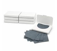 600 Sheets Grey Textured Makeup Finishing Sheets - Bamboo Charcoal Oil-Absorbing Blotting Paper, Unscented Face Blotting Sheets for Oily Skin, Portable Design for a Fresh Matte Finish