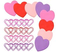 600 Sheets Heart Post It Notes 4 Colors Sticky Notes with 20 Paper Clips