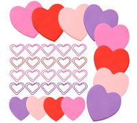 600 Sheets Sticky Notes，4 Brilliant Colors Heart Shaped Self-Stick Notes Set 70 X 70mm,50 Sheets/Pad Reusable Highly Adhesive Sticky Pads Stationary for School Home Offices with 20 Paper Clips