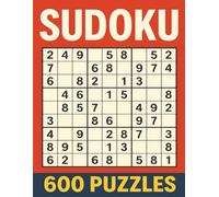 600 Sudoku Book: 300 medium difficulty and 300 hard difficulty with solutions at the end