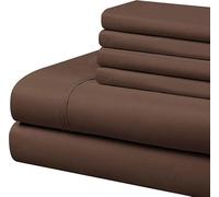 600 Thread Count (35cm) Deep Pockets - 100% Egyptian Cotton Bed Sheets 6 Piece Set, Hotel Quality & Breathable Cotton Sheets - Chocolate Solid, Emperor Size.