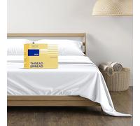 600-Thread-Count Egyptian Cotton Quality Sheet Set - Luxury Queen Size Cooling Bed Sheets for Hot Sleepers - Soft, Sateen Weave, Hotel Style Deep Pocket Fitted, Flat Sheets and Pillow Cases in White