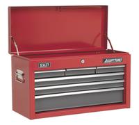 600 x 260 x 340mm RED 6 Drawer Topchest Tool Chest Storage Unit - High Gloss