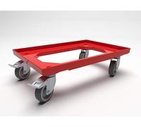 600 x 400 Braking Heavy Duty Euro Plastic Stacking Container Dolly (3)