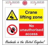 (600 x 400mm - 24 x 16, Magnetic - Vehicle Grade) CRANE LIFTING ZONE NO UNAUTHORISED ACCESS SIGN MU174 SAFETY STICKER RIGID