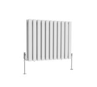 (600 x 760mm Double) NRG Horizontal Vertical Designer D-shape Radiator Single Double Panel Bathroom Central Heating Rads White