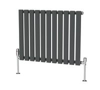 (600 x 760mm Single) NRG Horizontal Vertical Designer D-shape Radiator Single Double Panel Bathroom Central Heating Rads Anthracite