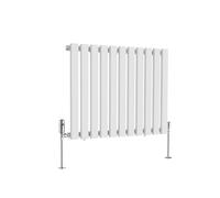 (600 x 760mm Single) NRG Horizontal Vertical Designer D-shape Radiator Single Double Panel Bathroom Central Heating Rads White