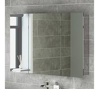 600 x 900 Stainless Steel Bathroom Mirror Cabinet Modern Triple Door Storage Unit MC111