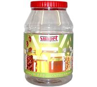 6000 ML Large Plastic Storage Jars with Lids Airtight Refillable Clear Durable Round Food Containers Set Red Screw Top Lids For Kitchen Food Storage, Hardware Storage, Cosmetics, Slime Making (3)