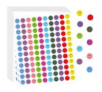 6000 PCS Smiley Face Stickers Small Happy Face Stickers 10 Color Emoji Reward Well Done Sticker for Children Incentive Sticker for Teachers Behavior Chart Student Motivation