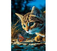 6000 Piece Jigsaw Puzzles for Adults - Butterfly Cat - Eco Matte Anti-Glare Print, Precision Fit Interlocking Pieces with Letter Zone Backing 70.5x41.3 inch