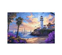 6000 Piece Jigsaw Puzzles for Adults, Creative Impossible Puzzles Games for Adults Beginners, Wooden Jigsaw with Gift Box, Gifts for Women Men, Home Decor, Theme: Lighthouse Beach 105x179cm E-1815