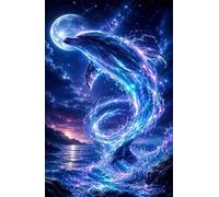 6000 Piece Jigsaw Puzzles for Adults - Dolphin Moon - Eco Matte Anti-Glare Print, Precision Fit Interlocking Pieces with Letter Zone Backing 70.5x41.3 inch