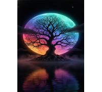 6000 Piece Jigsaw Puzzles for Adults - Full Moon Tree - Eco Matte Anti-Glare Print, Precision Fit Interlocking Pieces with Letter Zone Backing 70.5x41.3 inch