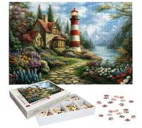 6000 Piece Jigsaw Puzzles for Adults, Lighthouse Jigsaw Puzzles for Adults, Wooden Puzzle with Gift Box, Garden Jigsaws for Family Educational Games, Unique Gifts for Women/Men, Home Wall Decor H-2120