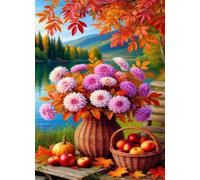 6000 Piece Jigsaw Puzzles for Adults - Maple Leaf Flowers - Eco Matte Anti-Glare Print, Precision Fit Interlocking Pieces with Letter Zone Backing 70.5x41.3 inch