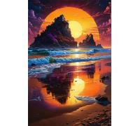 6000 Piece Jigsaw Puzzles for Adults - Mountains Waves Beach - Eco Matte Anti-Glare Print, Precision Fit Interlocking Pieces with Letter Zone Backing 70.5x41.3 inch