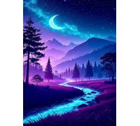 6000 Piece Jigsaw Puzzles for Adults - Starry Night River - Eco Matte Anti-Glare Print, Precision Fit Interlocking Pieces with Letter Zone Backing 70.5x41.3 inch