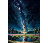 6000 Piece Jigsaw Puzzles for Adults - Starry Night Scenery - Eco Matte Anti-Glare Print, Precision Fit Interlocking Pieces with Letter Zone Backing 70.5x41.3 inch