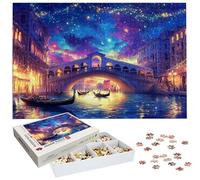 6000 Piece Jigsaw Puzzles for Adults, Water City Jigsaw Puzzles for Adults, Wooden Puzzle with Gift Box, Night View Jigsaws for Family Educational Games, Unique Gifts for Women/Men, Home Decor H-1896