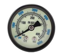 6000 Psi CO2 Pressure Gauge with Double Scale and Luminous Feature, 42mm Dial Diameter, 1/8npt Thread, Copper Material for CO2 Cylinders
