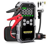 6000A Jump Starter Power Pack with Air Compressor 150PSI,12-Volt Power Bank(All Gas/10L Diesel),Car Starter Power Pack with Jump Leads, 3 Light, LCD Display