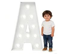 6000K Plastic LED Illuminated Letter Lights, Light Up 2.3/3/3/4FT Alphabet Signs For Wedding Birthday Christmas Event Bar Special Occasion Decor(A,120cm)
