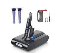 6000mAh for Dyson V7 Replacement Battery, Li-ion Battery with Power Display, for Dyson V7 SV11 Compatible with Animal Fluffy Motorhead Trigger Absolute 229687 (2*Filters,1*Screwdriver, 1*Switch lock)