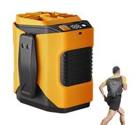 6000mAh Multifuntion Waist Fan with 100 Speeds & Flashlight, 13000RPM Portable Waist Clip Fan, Clip on Wearable Belt Personal Fans with Power Bank, Rechargeable Hands-Free Cooler for Outdoor (Orange)
