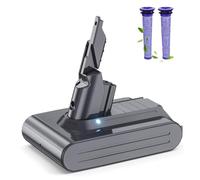 6000mAh V7 Replacement Battery for Dyson, Li-ion Battery for Dyson SV11 | Compatible with V7 Animal, Fluffy, Trigger, Motorhead and All V7 Series Vacuum Cleaners, Comes with 2 Filters