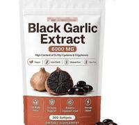 6000mg Black Garlic Extract Softgels, Vegan Immune Support Supplement, 300 Count k1 1PCS