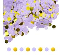 6000Pcs Gold Purple Round Biodegradable Paper Confetti, Wedding Confetti Biodegradable, Romantic Birthday Ball Decoration for Weddings, Anniversary, Valentines, Baby Shower