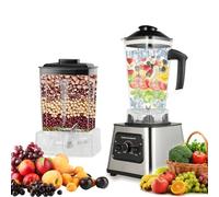 6000W 2-in-1 Multifunctional Blender Blender, 2L+0.5L Professional Smoothie, Ergonomic, 2700RPM, 8 Stainless Steel Blenders, 9 Speed Adjustments, for Smoothies, Shakes, Food, Crushed Ice (White - 2L+