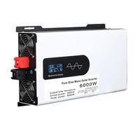 6000W DC 12V/24V/48V/60V/72V Pure Sine Wave Inverter Charger with LCD Display 2 AC Outlets Split Phase DC Input AC Output 120V/240V Power Inverter Converter,12V TO 220V