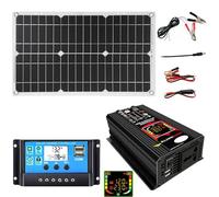 6000W Off-Grid Solar Panel Kit with 18W Waterproof Panel & 30A Controller for RV and Camping Adventures(Black)
