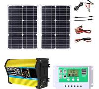 6000W Off-Grid Solar Panel Kit with 50A Charge Controller and Dual LCD Displays for RVs, Boats, and Emergency Backup Power